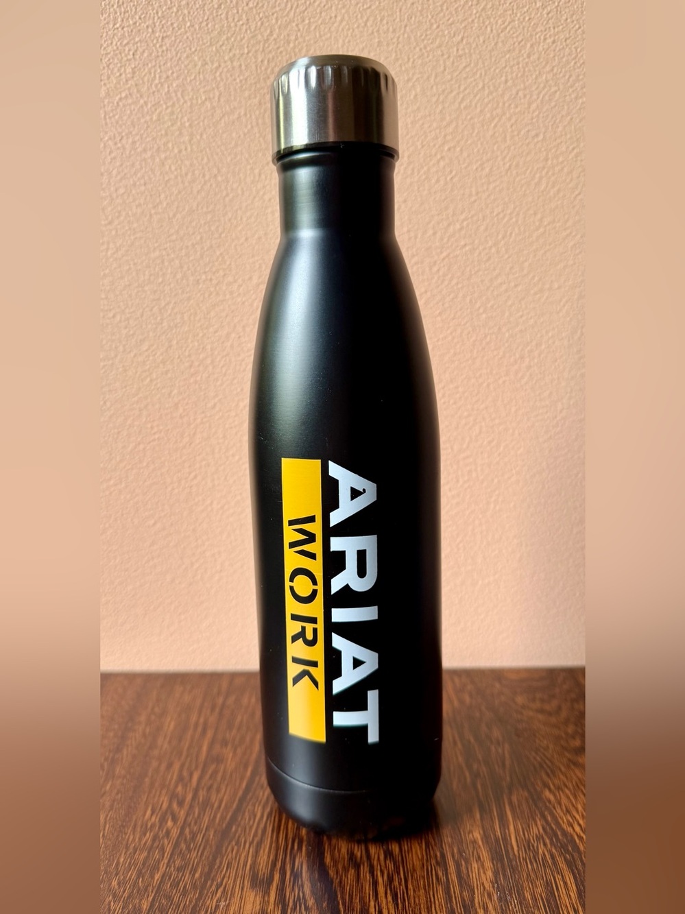 Ariat Work Stainless Steel Water Bottle Black 10.5 Inches Tall